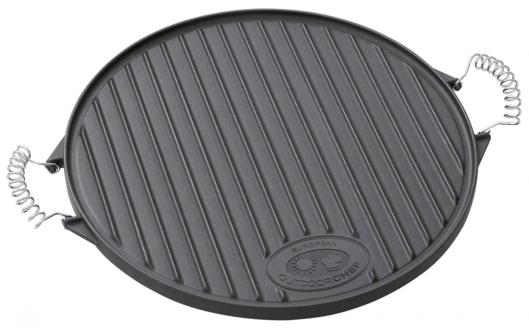 Grillplatte rund Gusseisen 2-seitig Ø 33cm für Kugelgrill