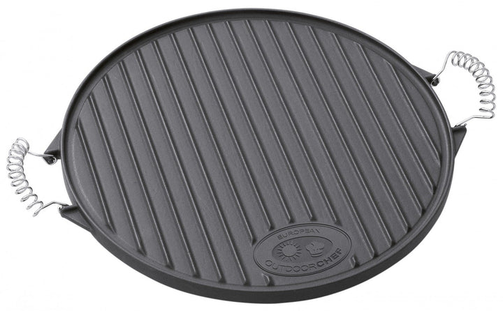 Grillplatte rund Gusseisen 2-seitig Ø 33cm für Kugelgrill