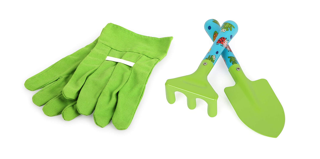 Kinderschubkarre mit Gartengeräte-Set 8-teilig Holz &amp; Metall ab 3 - Bild 4