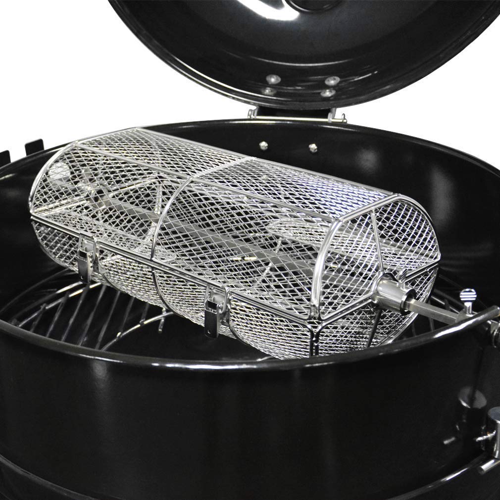 Grillkorb Drehspieß Edelstahl universal für Rotisserie-Grill - Bild 7