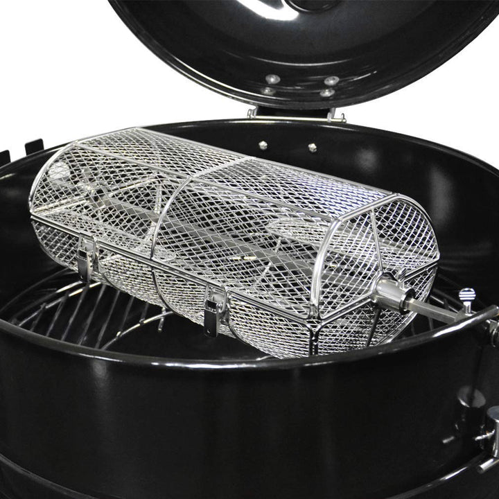Grillkorb Drehspieß Edelstahl universal für Rotisserie-Grill - Bild 7