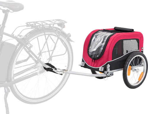 Hunde-Fahrradanhänger faltbar schwarz/rot bis 15 kg 36x34x57 cm