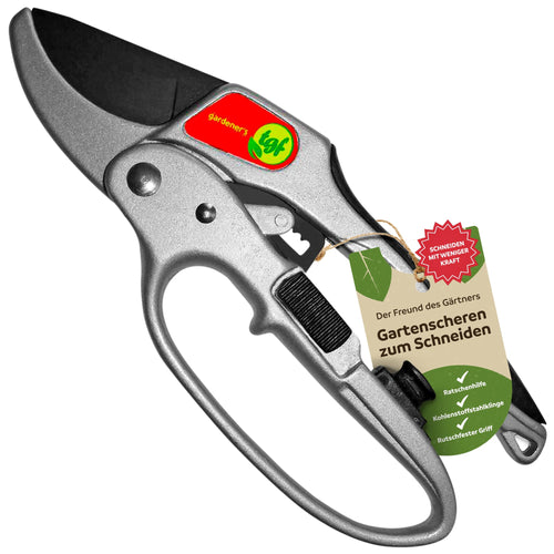 Gartenschere mit Ratschenmechanismus 3-stufig für Rosenschnitt