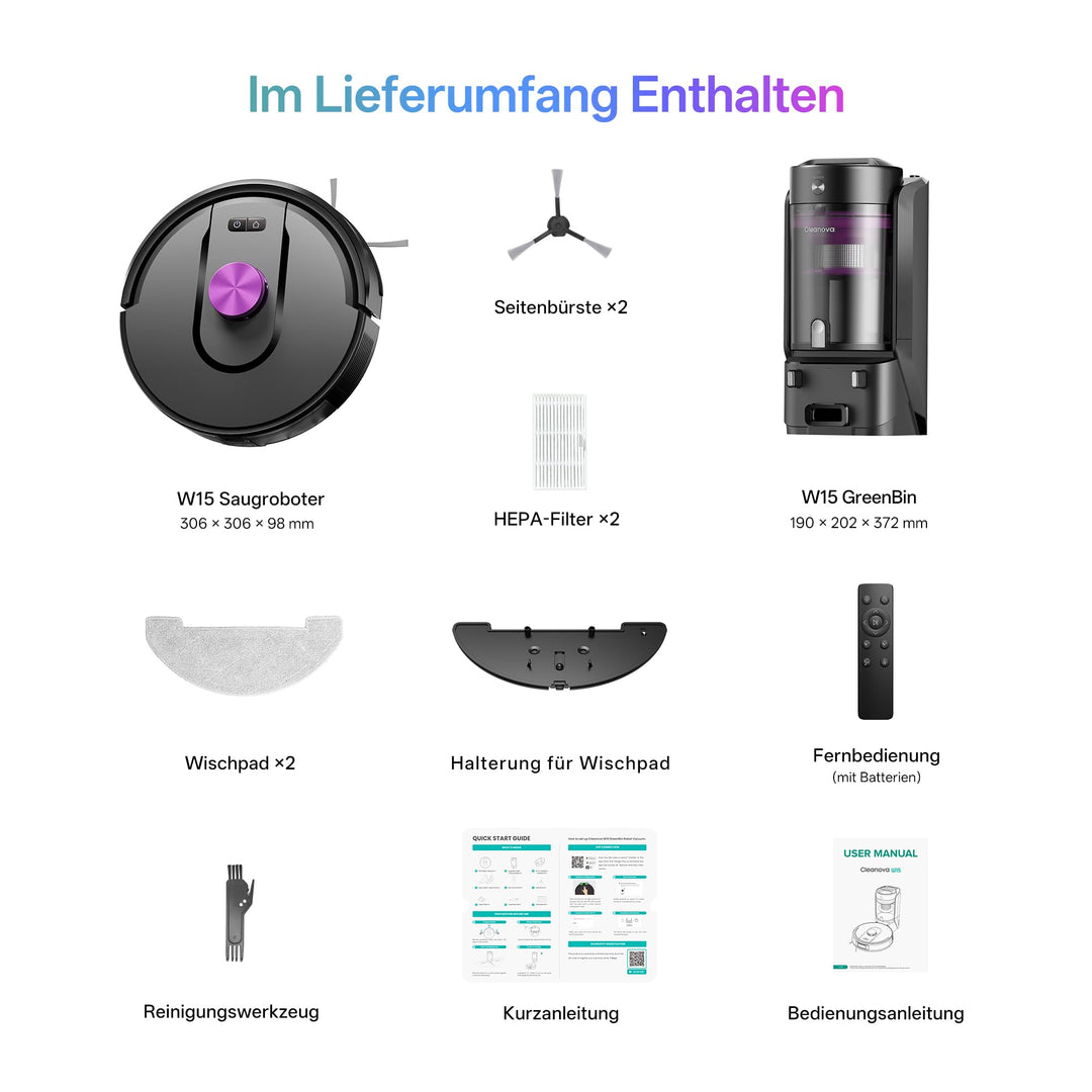 Saugroboter mit Wischfunktion 10000Pa LiDAR 3-in-1 180Min - Bild 10
