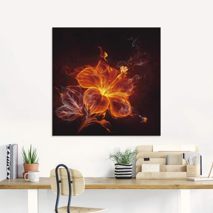 Glasbild Feuerblume Abstrakt Querformat 60x45 cm Floatglas - Bild 7