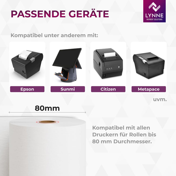 Thermorollen BPA-frei 80x80x12mm Kassendrucker 50 Stück - Bild 4