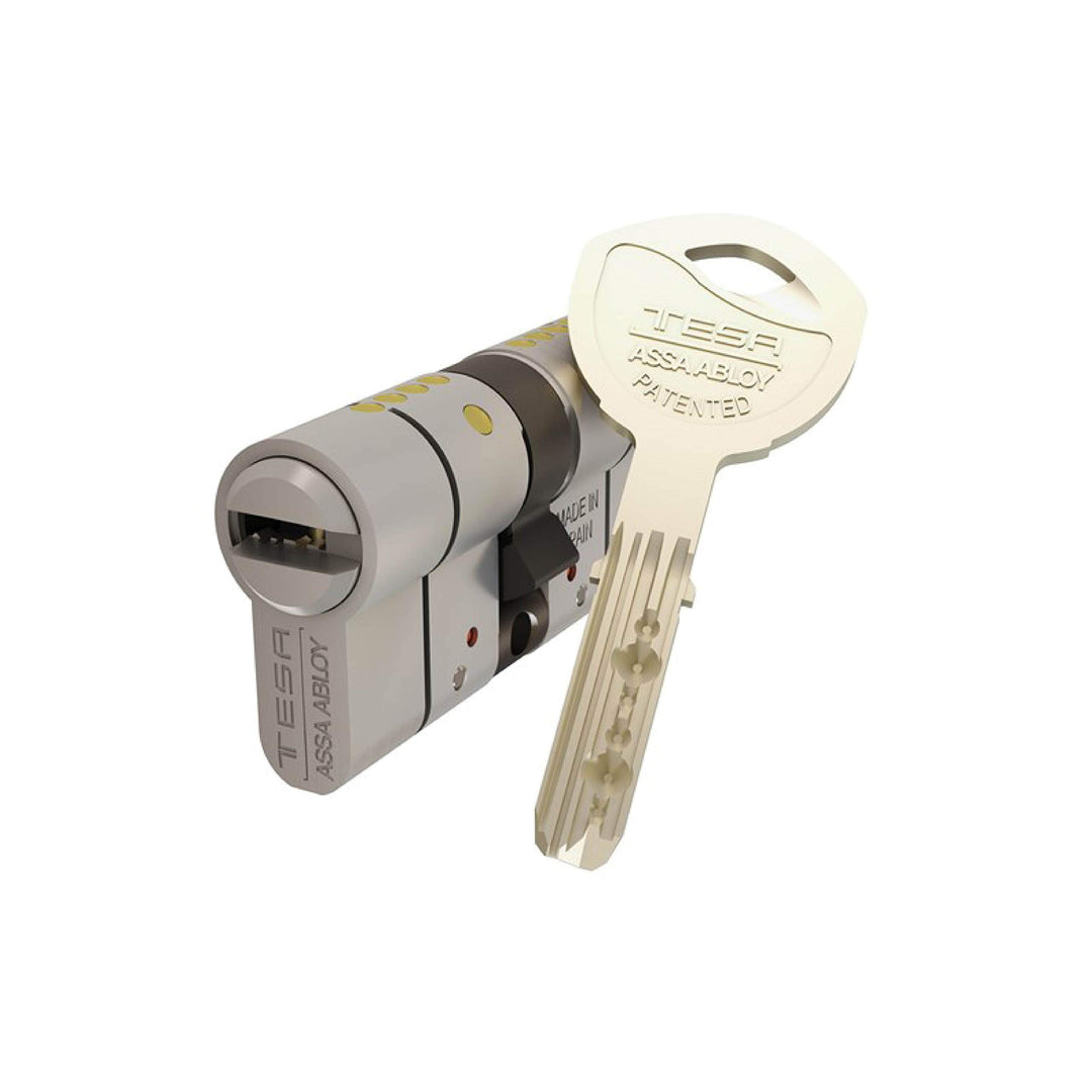 Doppelzylinder Europrofil 35/35mm vernickelt mit Knauf anti-bump - Bild 2