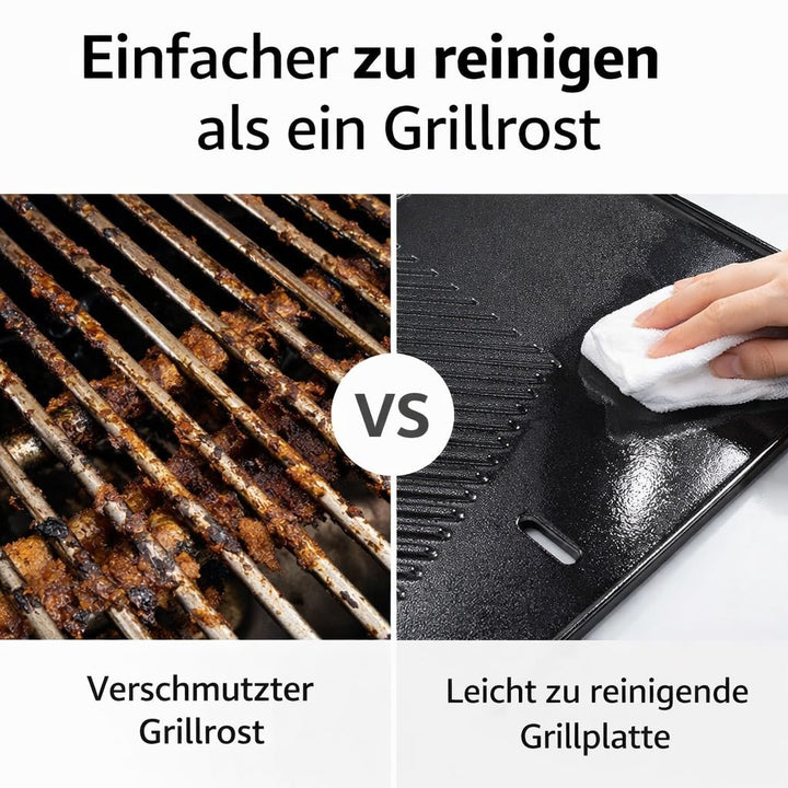 Gusseisen-Wendeplatte 2-in-1 geriffelt &amp; glatt 40x30 cm Gasgrill - Bild 9