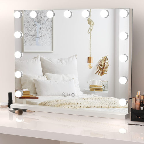 Hollywood Schminkspiegel 58x45cm mit 15 LED 3 Farbtemperaturen Touch