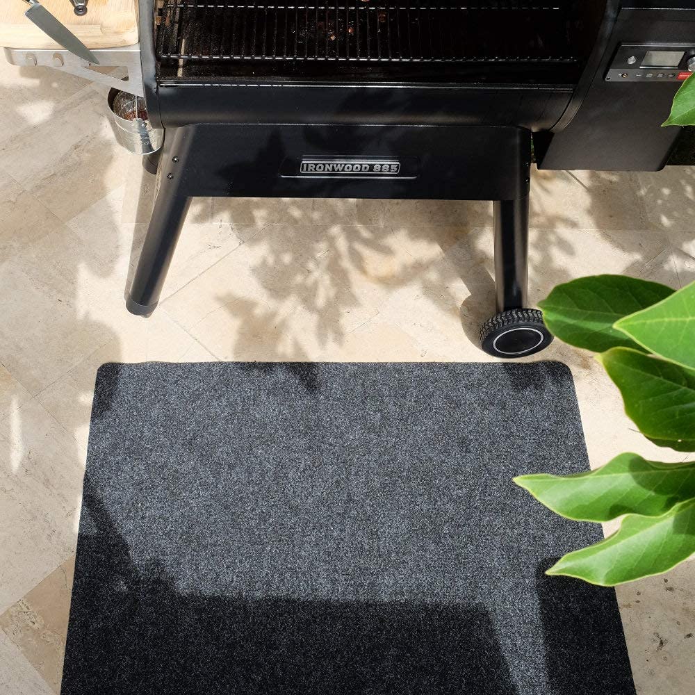 Grillmatte Bodenschutz 80x120 cm Anthrazit feuerhemmend In- &amp; Outdoor - Bild 8