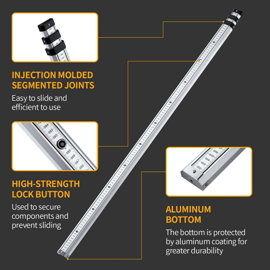 Teleskop-Nivellierlatte Aluminium 3m doppelseitige Skala für Laser - Bild 5