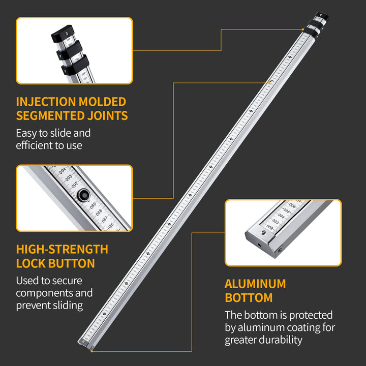 Teleskop-Nivellierlatte Aluminium 3m doppelseitige Skala für Laser - Bild 5