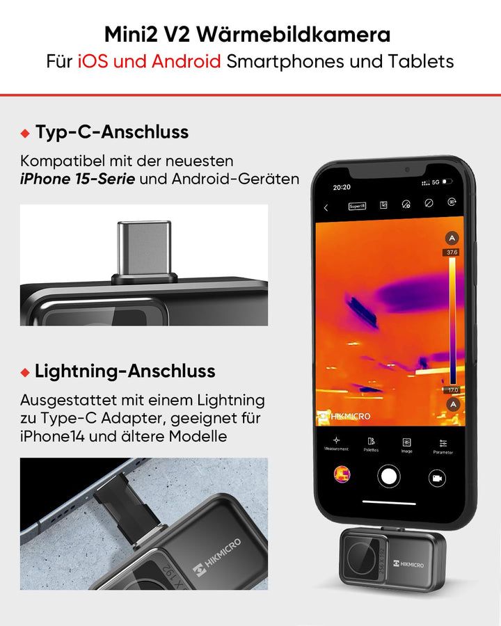Wärmebildkamera 512x384 SuperIR USB-C für Smartphone &amp; Tablet - Bild 2