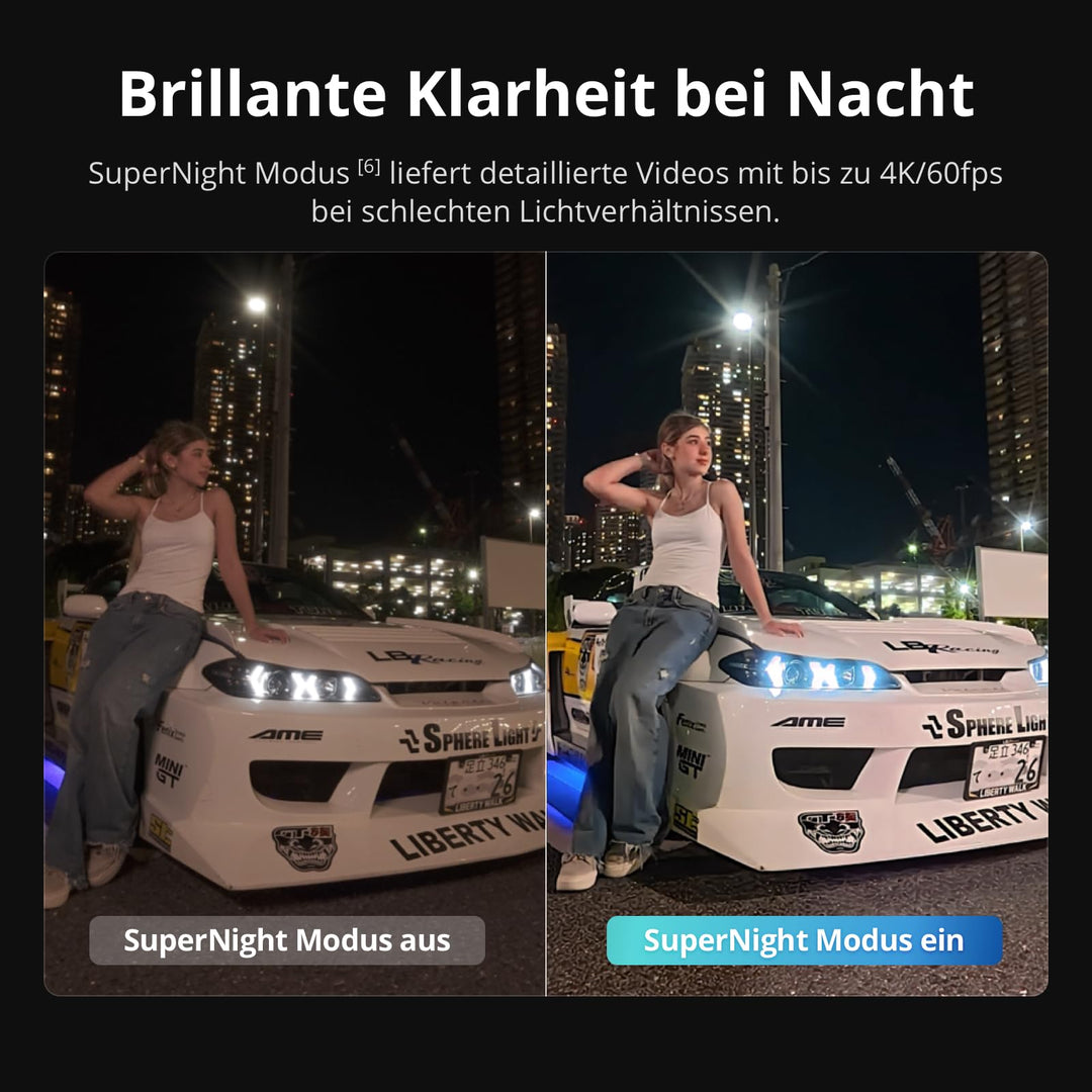 Action-Cam 4K/8K mit variabler Blende, 50 GB Speicher, wasserdicht bis 20 m - Bild 3