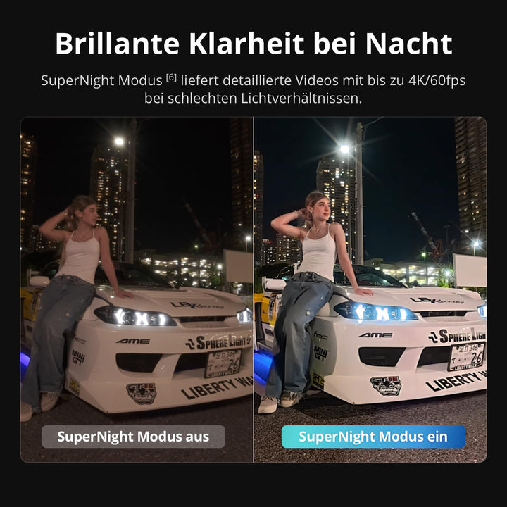 Action-Cam 8K 1/1.1-Zoll-Sensor variable Blende 2 Akkus Wasserdicht - Bild 3