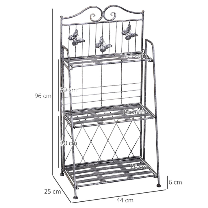 Pflanzregal 3 Etagen klappbar Metall für Balkon &amp; Garten 44x96cm - Bild 7