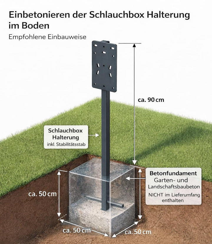 Schlauchbox-Halterung freistehend Stahl pulverbeschichtet anthrazit - Bild 4