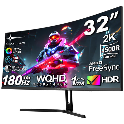 Curved Gaming Monitor 32 Zoll 2K WQHD 180Hz Fast VA 1ms