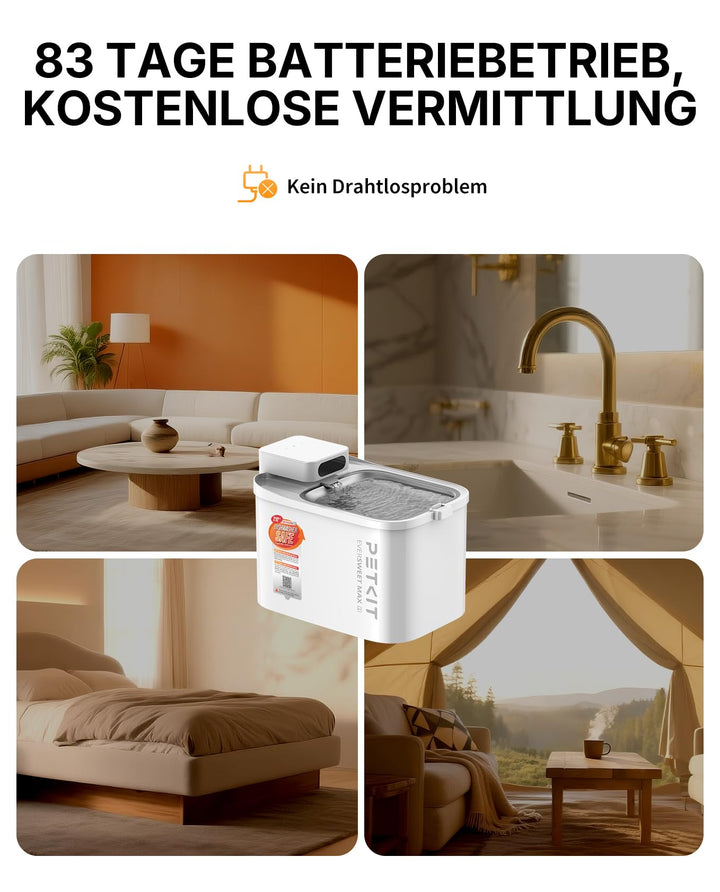 Katzenbrunnen Edelstahl 3L kabellos mit Bewegungssensor &amp; App - Bild 9