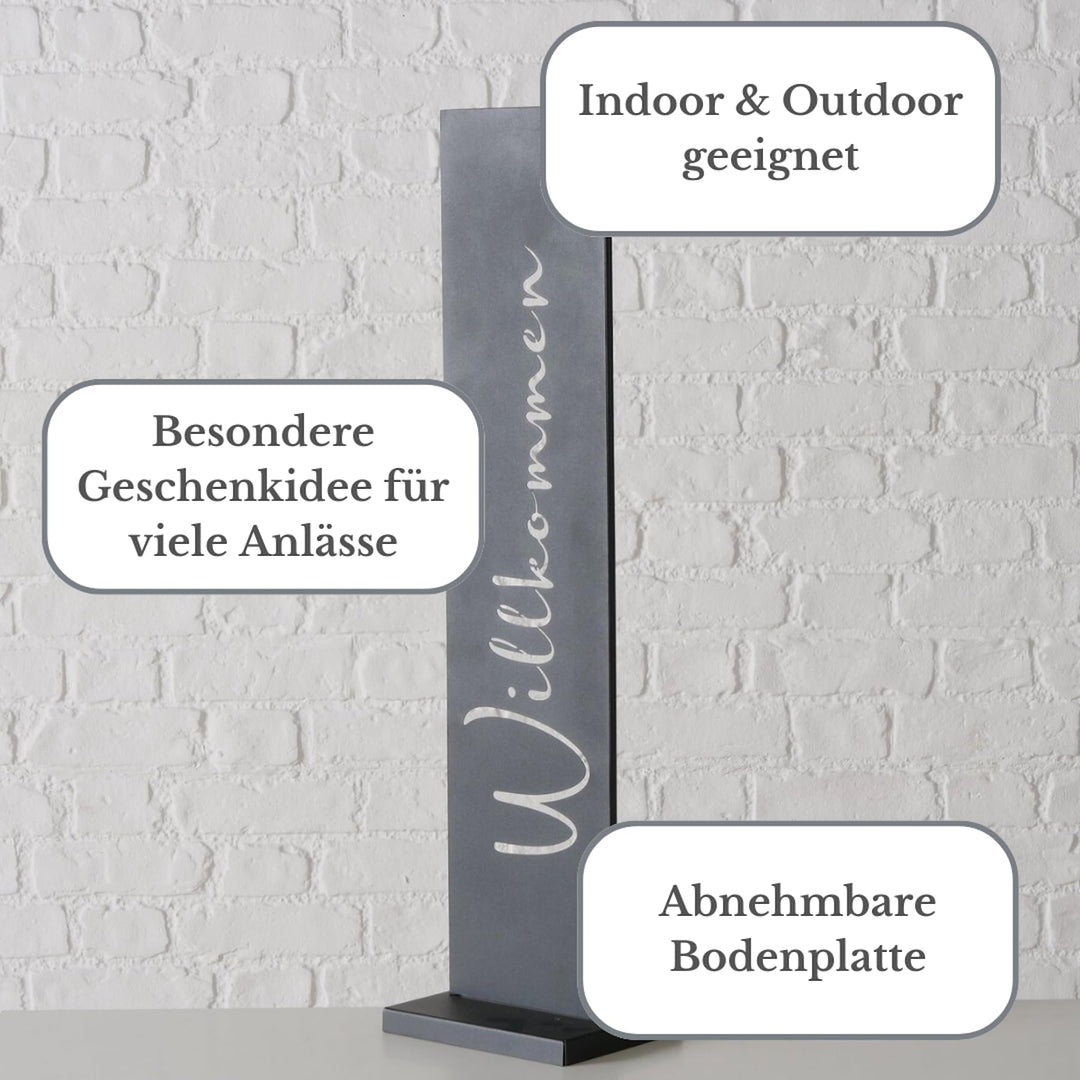 Willkommensschild Metall Aufsteller 77 cm schwarz für Garten und Haustür - Bild 5