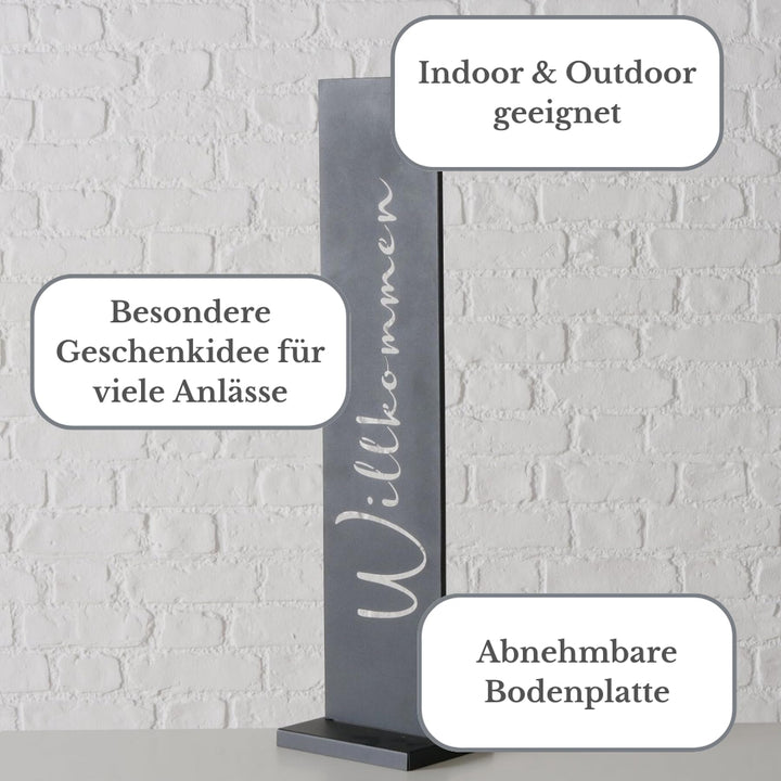 Willkommensschild Metall Aufsteller 77 cm schwarz für Garten und Haustür - Bild 5