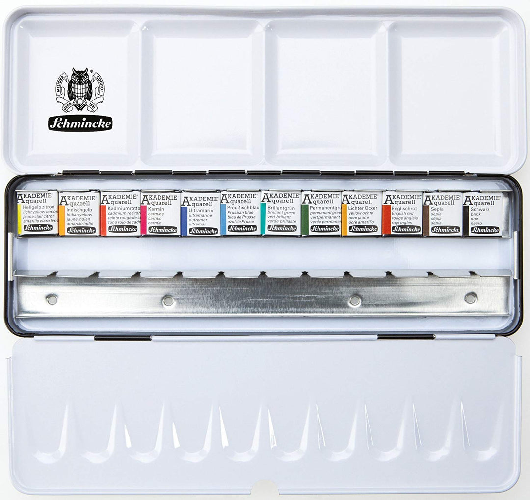 Aquarell Malkasten Metall 12 Farben Näpfchen für Aquarellmalerei - Bild 7
