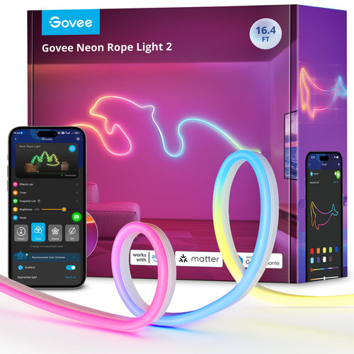 Neon LED Strip RGBIC 5m mit Shape Mapping und Musiksynchronisation