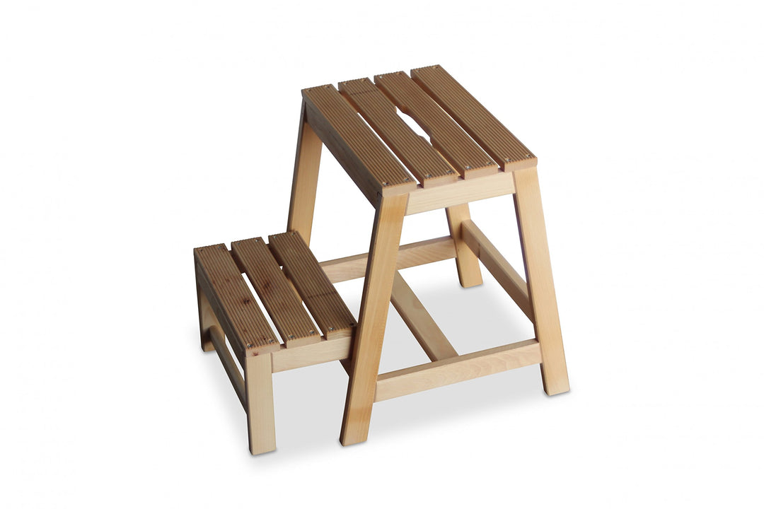 Tritthocker 2-stufig Buchenholz klappbar 38x54x45 cm Haushalt