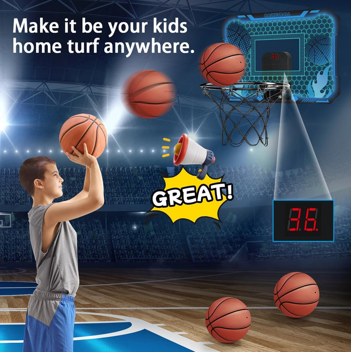 Indoor-Basketballkorb Kinder mit LED-Beleuchtung &amp; Anzeigetafel, 3 Modi - Bild 2