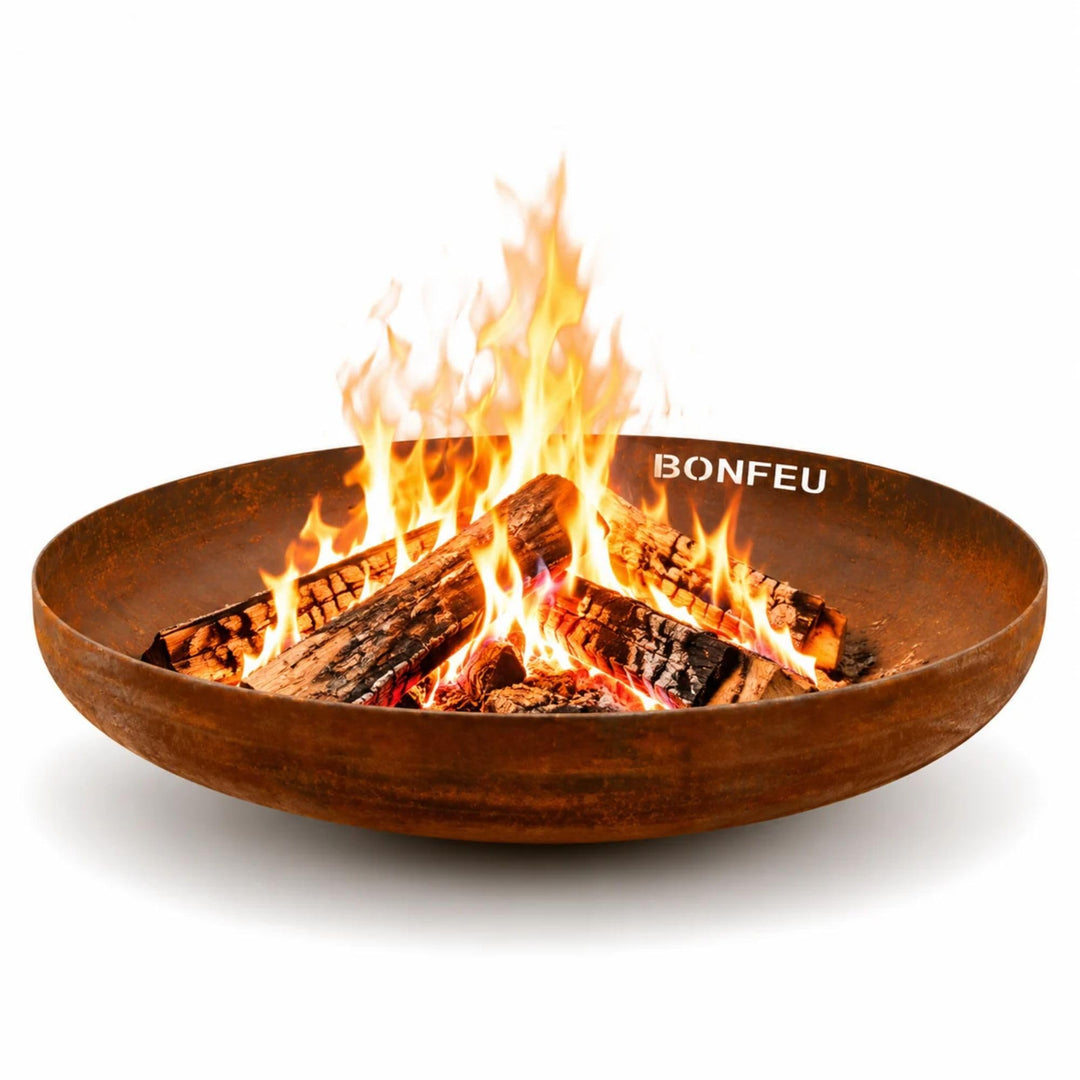 Feuerschale Cortenstahl 60 cm rund für Garten und Terrasse