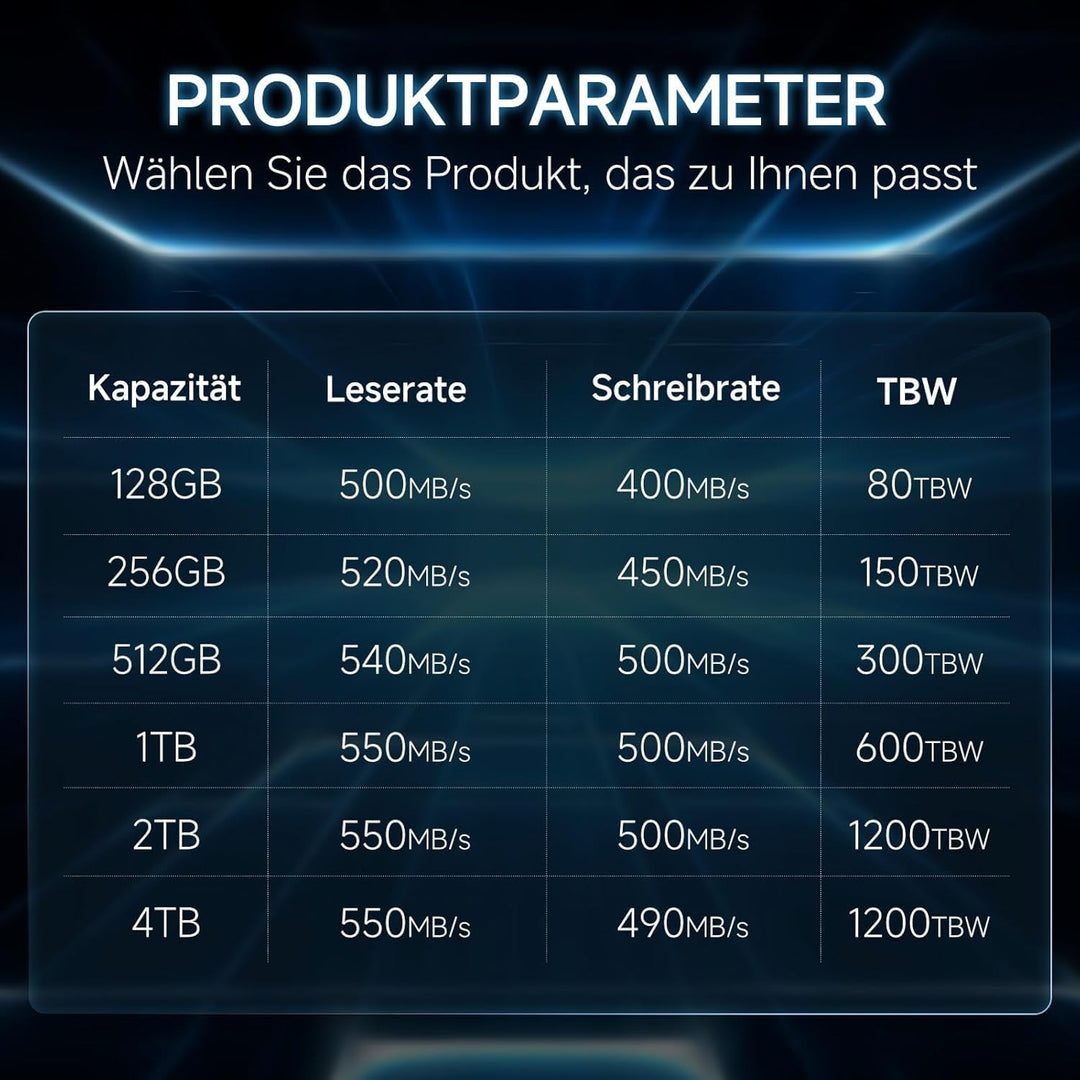 Interne SSD SATA III 2,5" 4 TB mit SLC-Cache, 550 MB/s Lesen - Bild 6