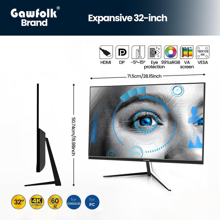 4K Monitor 32 Zoll VA-Panel 3840x2160 UHD HDR HDMI/DP VESA - Bild 6