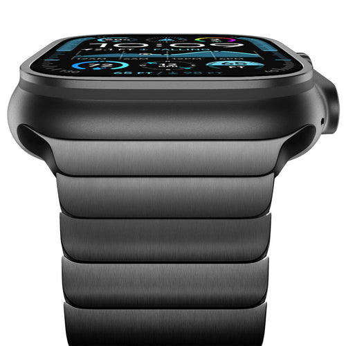Edelstahl Gliederarmband Apple Watch 49/46/45/44mm Schwarz