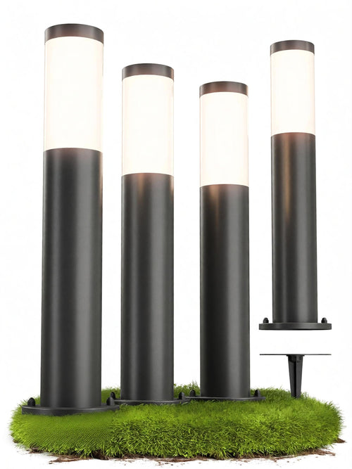Wegeleuchten Aussen Edelstahl Anthrazit 50 cm E27 4er-Set