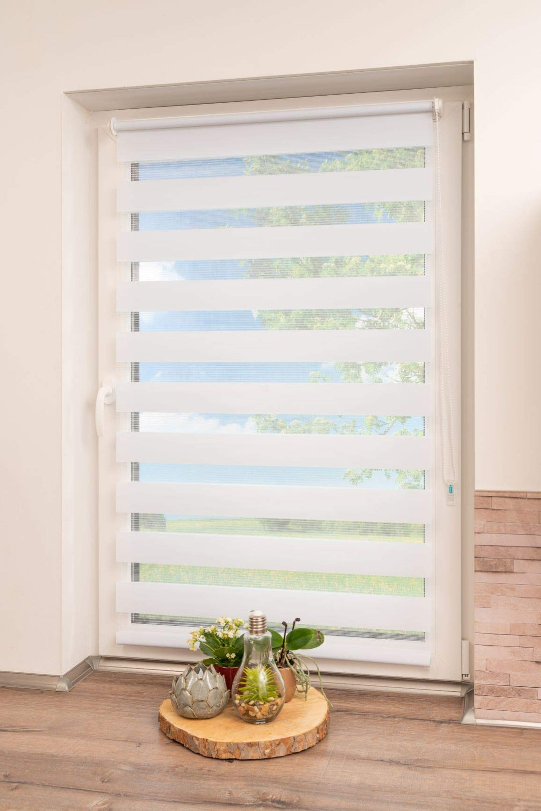 Doppelrollo Klemmfix ohne Bohren Weiß 95x150 cm Sichtschutz - Bild 3