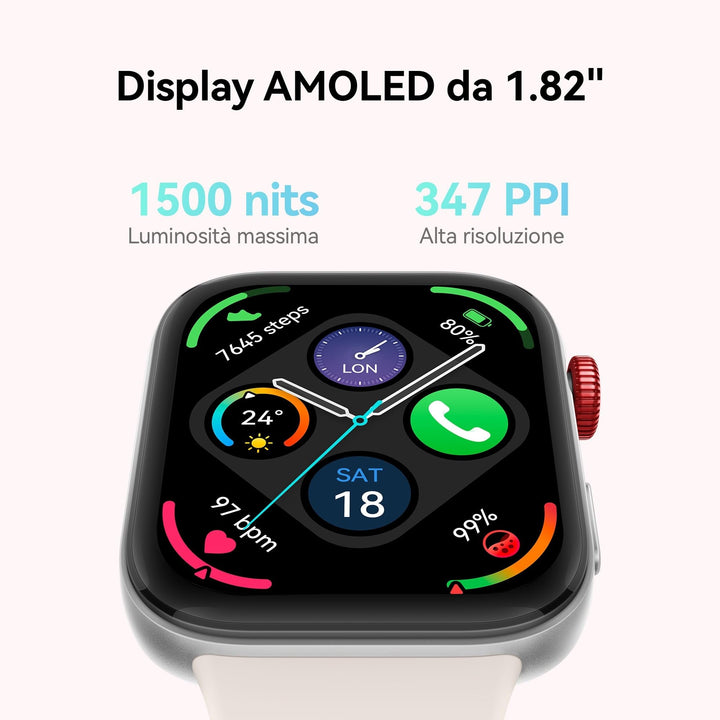 Smartwatch AMOLED 1,82 Zoll GPS 10 Tage Akku grün ultraflach - Bild 2
