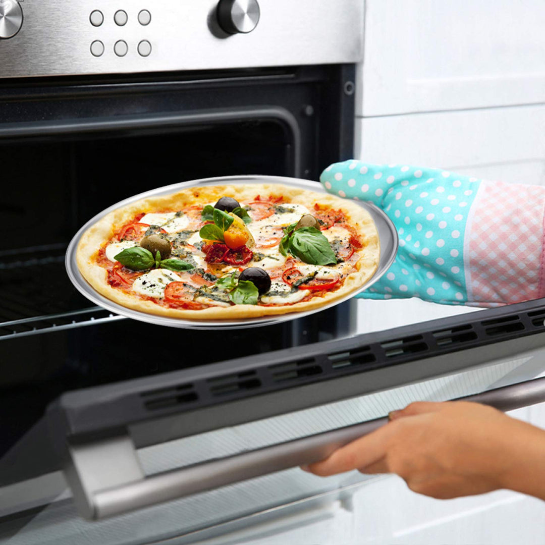 Pizzablech Edelstahl rund 30cm 4er-Set für Backofen - Bild 5