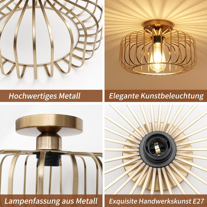 Deckenlampe Metall Industrial Schwarz E27 30 cm Schirm - Bild 5