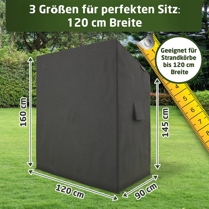 Strandkorb Schutzhülle Oxford 600D wasserdicht 120x90x160 cm grau - Bild 5
