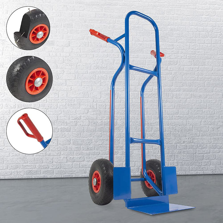 Sackkarre Stahl 250 kg mit Vollgummireifen und Treppenrutschkufen - Bild 8