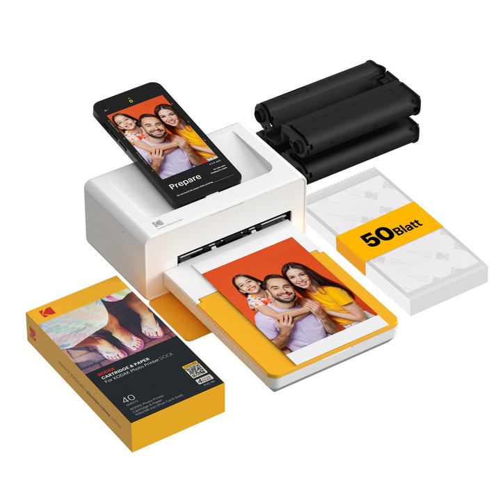 Fotodrucker 10x15cm Docking-Station 4PASS Farb-Sublimation 50 Blatt