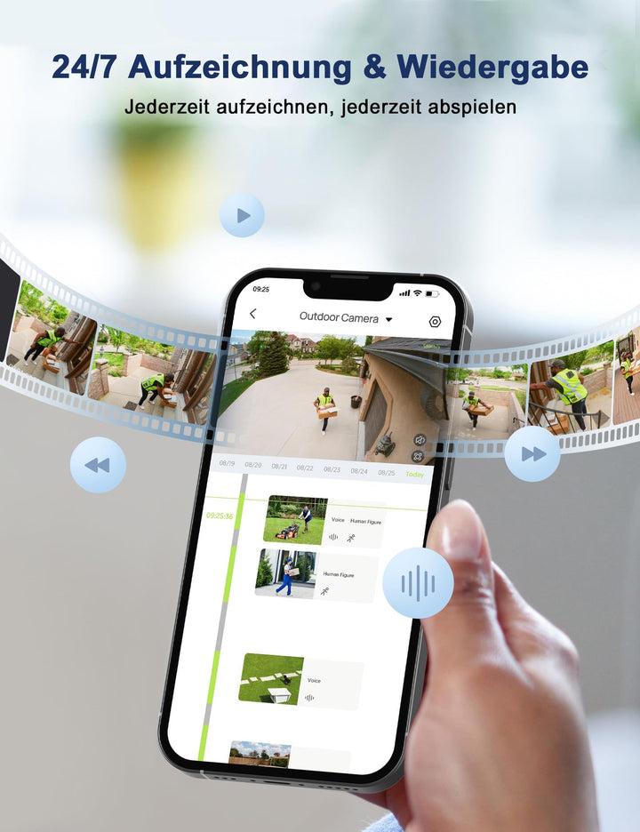 Überwachungskamera Aussen 2er-Set 1080P PTZ 360° mit Farb-Nachtsicht - Bild 4