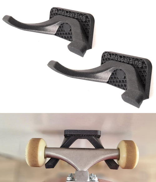 Skateboard Wandhalterung Grau für Longboard & Surfskate, 2er-Set