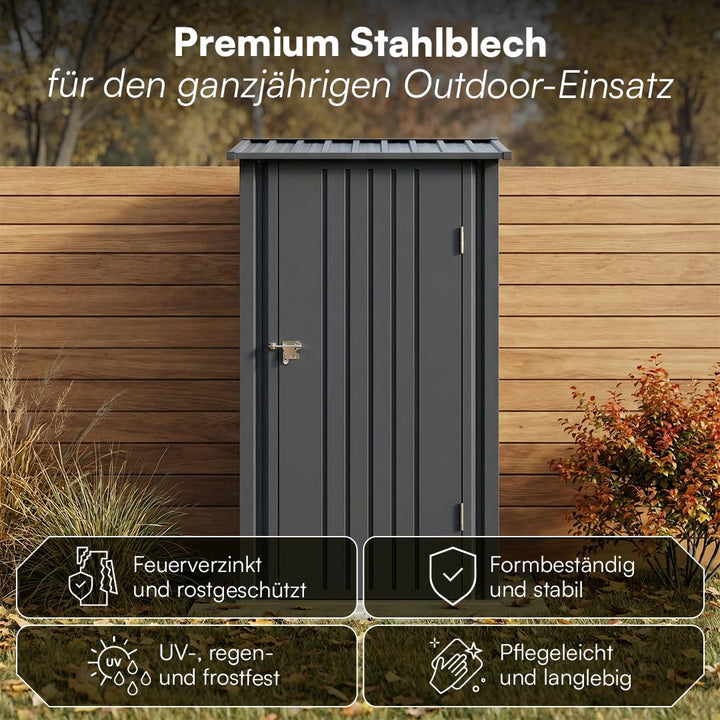 Gerätehaus Metall Pultdach Anthrazit 103x100x160 cm Garten - Bild 5