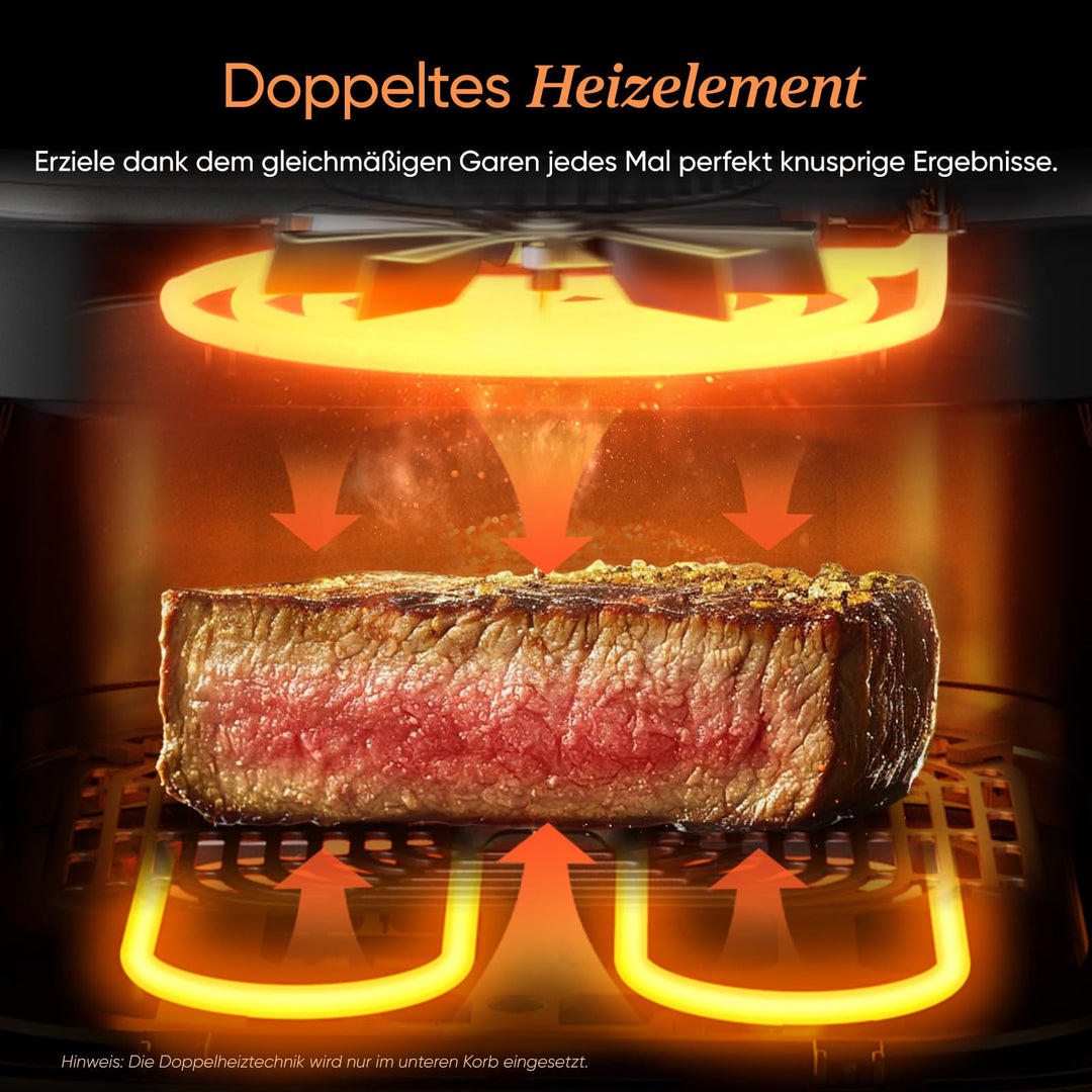 Heissluftfritteuse 10,8L Keramik PFAS-frei mit WLAN &amp; DualBlaze - Bild 6