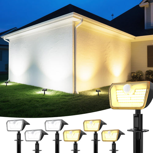 Solar-Aussenleuchte mit Bewegungsmelder 800lm Warm/Kalt IP67 6er-Set