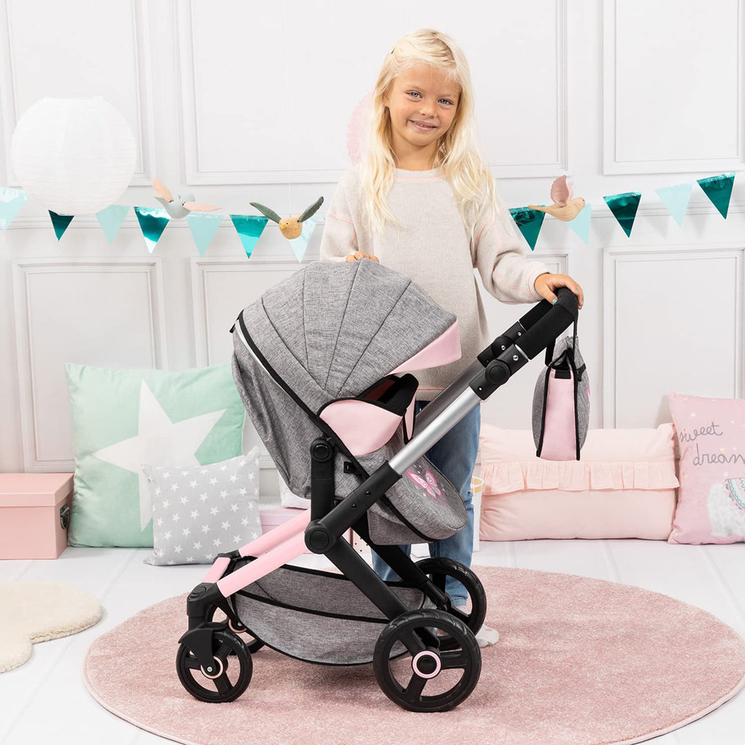 Puppenwagen 3-in-1 höhenverstellbar mit Tasche für Puppen bis 46 cm - Bild 6