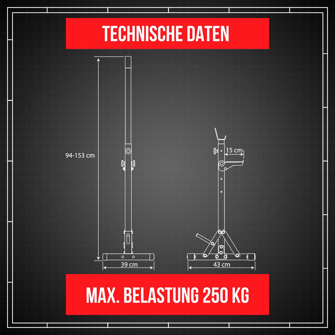 Squat Rack Stahl höhenverstellbar 250 kg für Home Gym - Bild 9