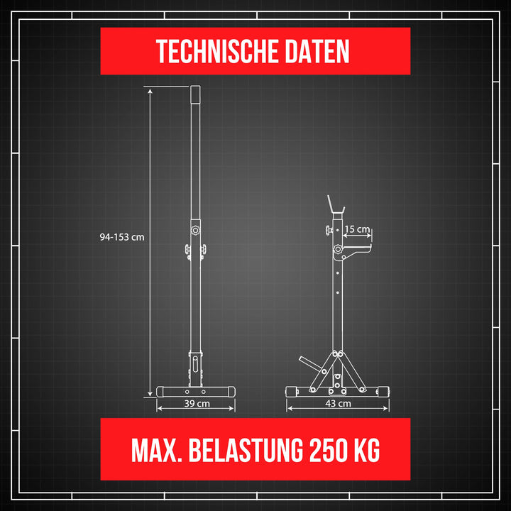 Squat Rack Stahl höhenverstellbar 250 kg für Home Gym - Bild 9