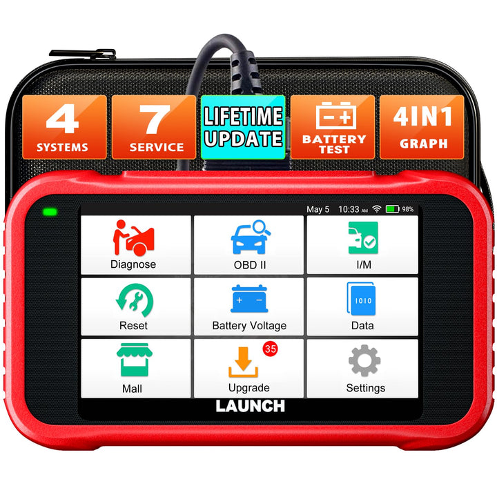 OBD2 Diagnosegerät 7 Reset-Funktionen 5-Zoll Touch lebenslange Updates